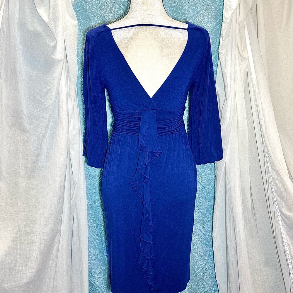 ๐ Ella Moss Ruffle Detail Jersey Knit Dress Sz S #D3 - Picture 4 of 5